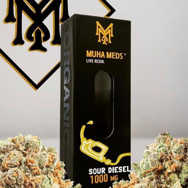imaage showing front box of Muh med cart sour diesel flavour