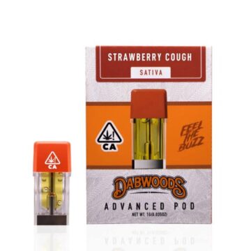 image showing front of strawberry cough dabwoods pods on sale