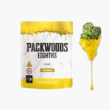 image showing the front pack of packwoods eighths zoap flower for sale near you